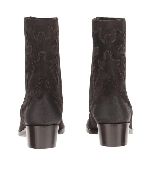 Sartore Brown Western Stitch Ankle Boots