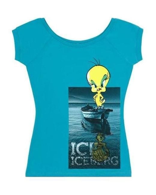 Iceberg Blue T-Shirt With Round Neck And Short Sleeves