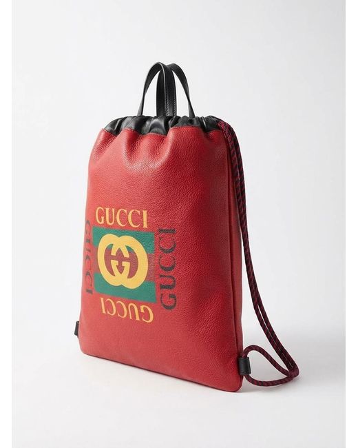 Gucci Pink Logo Printed Backpack for men