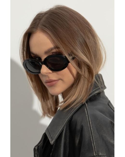 Chloé White Chloé Eyewear Oval Frame Sunglasses