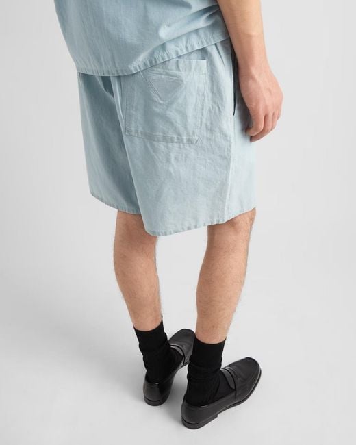 Prada Blue Elasticated Waistband Bermuda Shorts for men