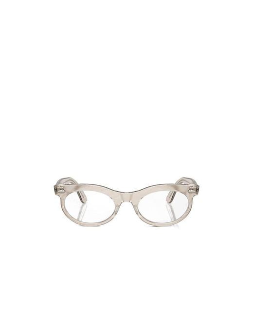 Ray-Ban White Wayfarer Oval Speed Shift Glasses for men