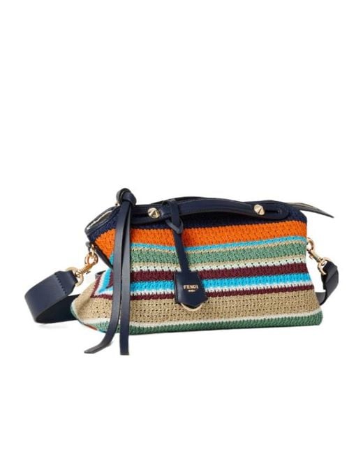 Fendi Blue Medium By The Way Crochet Tote Bag