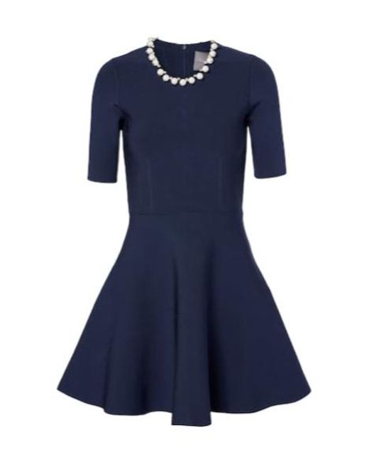 Monique Lhuillier Blue Embellished Minidress
