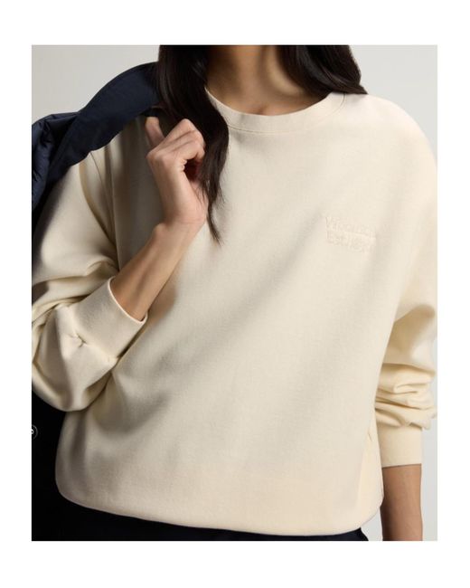 Woolrich Natural Logo-Embroidered Crew-Neck Sweatshirt