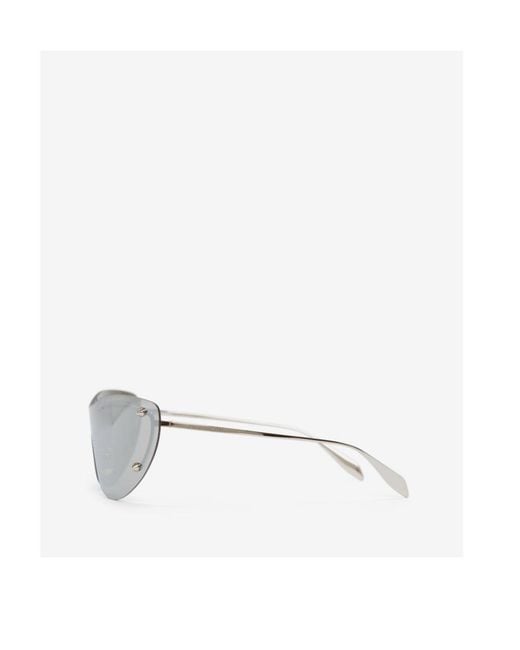 McQueen White Eyewear Cat-Eye Frame Sunglasses