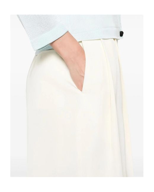 Jil Sander White Concealed Fastening Trousers