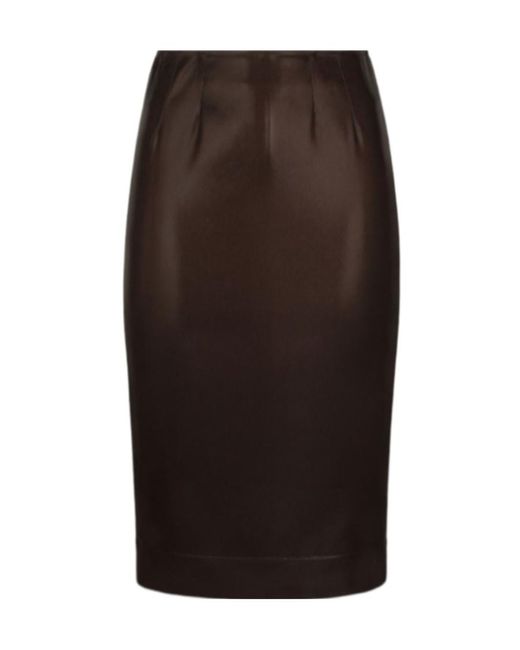 Dolce & Gabbana Brown Tight Midi Skirt