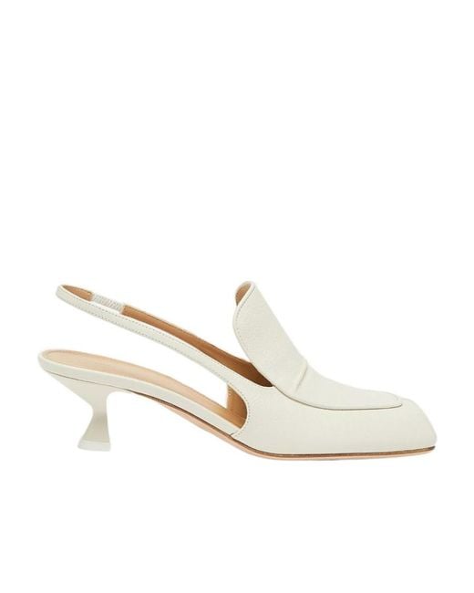 Sportmax White Moca Slack-Heeled Heels
