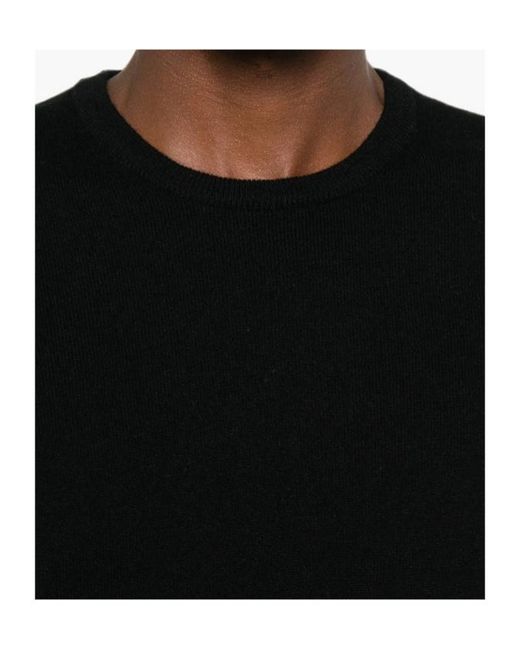 Fedeli Black Crew-Neck Long-Sleeve Sweater for men