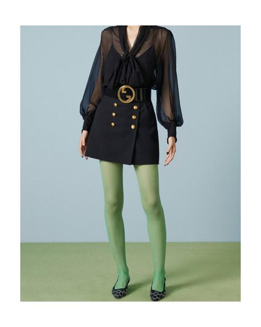Gucci Black Logo Engraved Buttons Mini Skirt