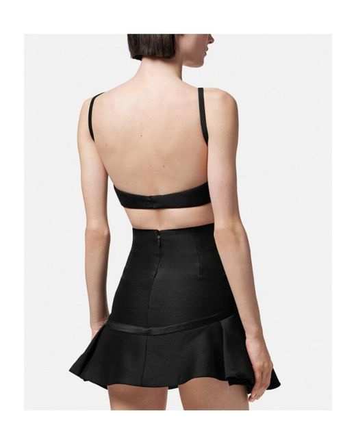 Versace Black Pleated Bustier Top