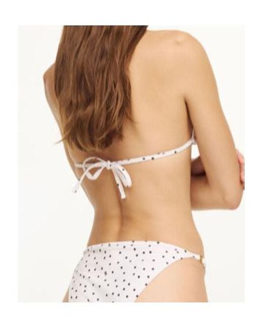 By Malene Birger White Polka-Dot Tie Bikini Top