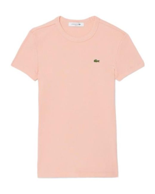Lacoste Pink Cotton Logo T-Shirt