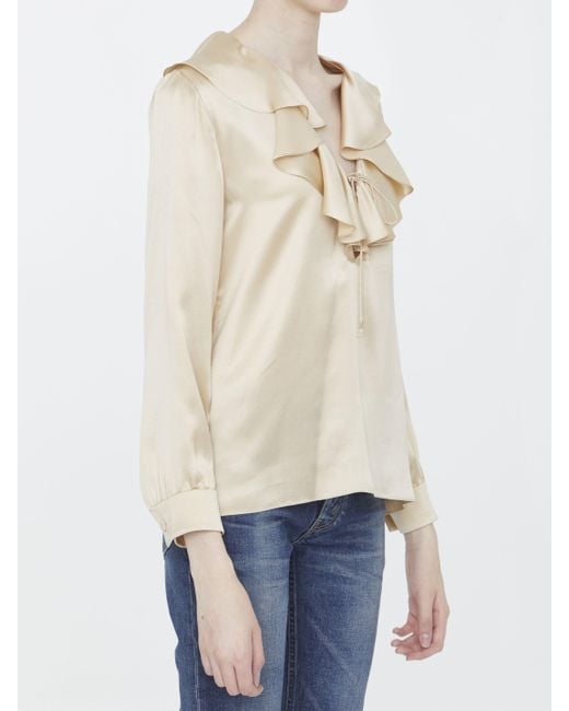 Céline Natural Blouse With Jabot