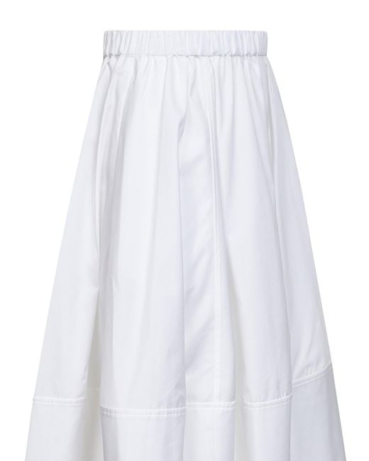 Co. White Tiered Gathered Midi Skirt