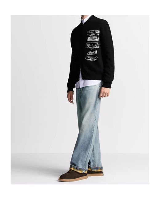 Dior Blue Logo Patch Straight-Leg Jeans for men