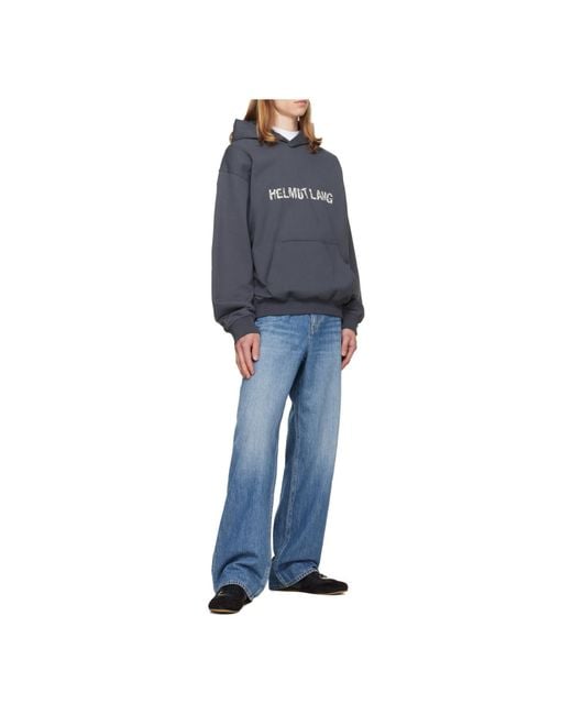 Helmut Lang Blue Long-Sleeved Hoodie for men