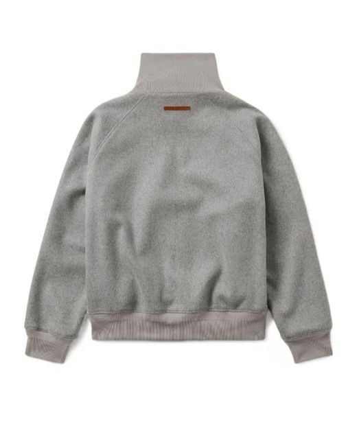 1989 STUDIO Gray Contrast Trim Zip-Up Coat for men