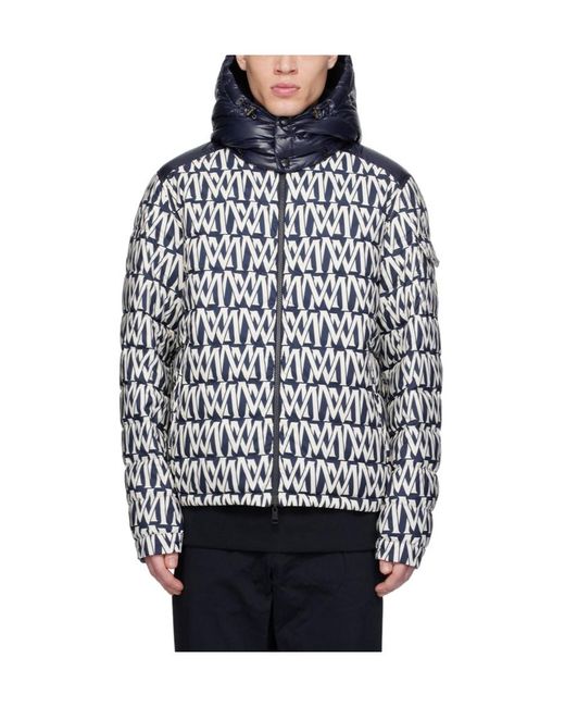 Moncler White All-Over Logo Reversible Puffer Jacket for men