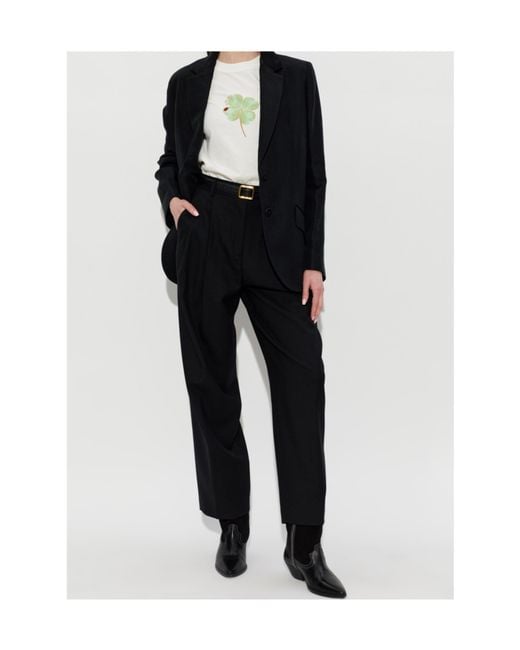 Paul Smith Black Slim-Fit Pleated Trousers