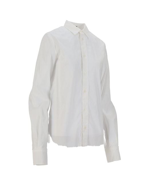 Ann Demeulemeester White Long Sleeve Buttoned Shirt
