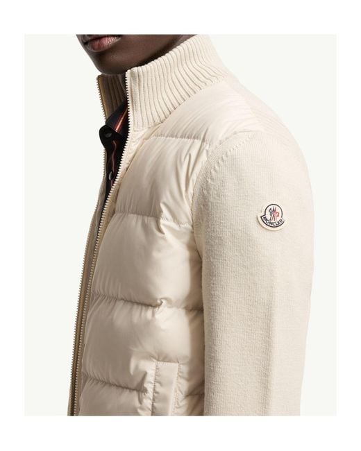 Moncler White Padded Zip-Up Cardigan for men
