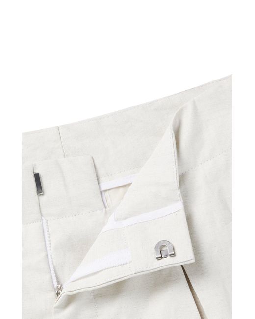 Boss White Belt-Loop Casual Pants for men