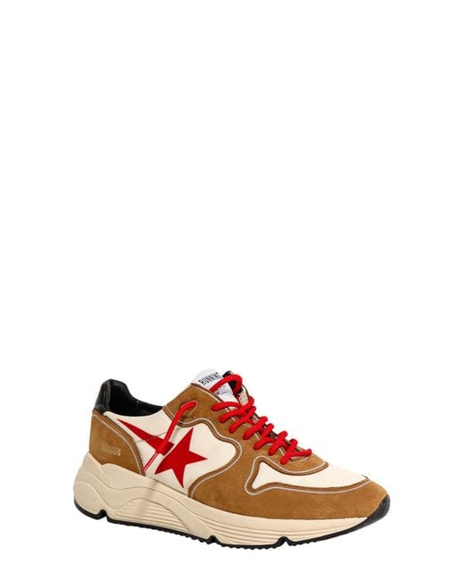 Golden Goose Deluxe Brand Pink Running Sole Suede Sneakers for men