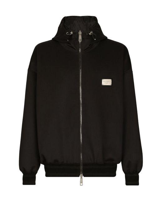 Dolce & Gabbana Black Branded Tag Reversible Jacket for men