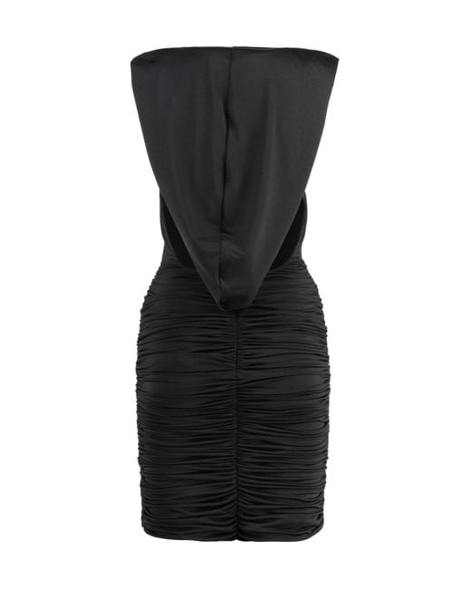 GIUSEPPE DI MORABITO Black Ruched Draped Dress