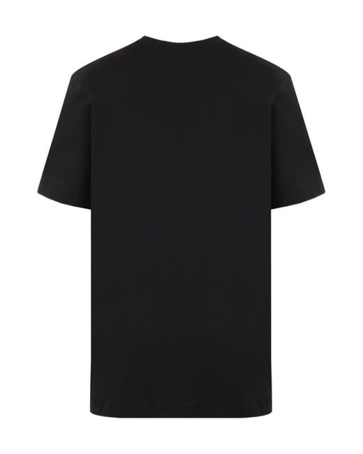 MSGM Black Logo-Print Cotton T-Shirt for men