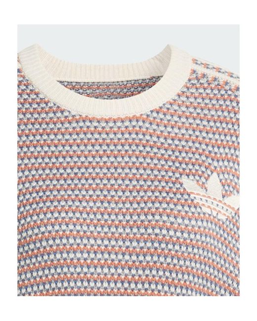 Adidas Originals Multicolor Trefoil-Embroidered 3-Stripes Sweater