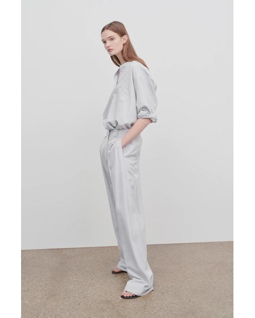 The Row White Gaugin High-Waist Casual Pants