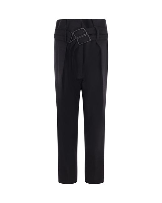 RED Valentino Black Belt-Loop Casual Pants
