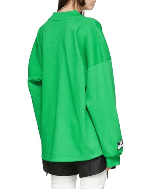we11done Green V-Neck Long-Sleeved T-Shirt