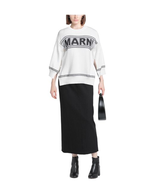 Marni Gray Crew-Neck Knit Top