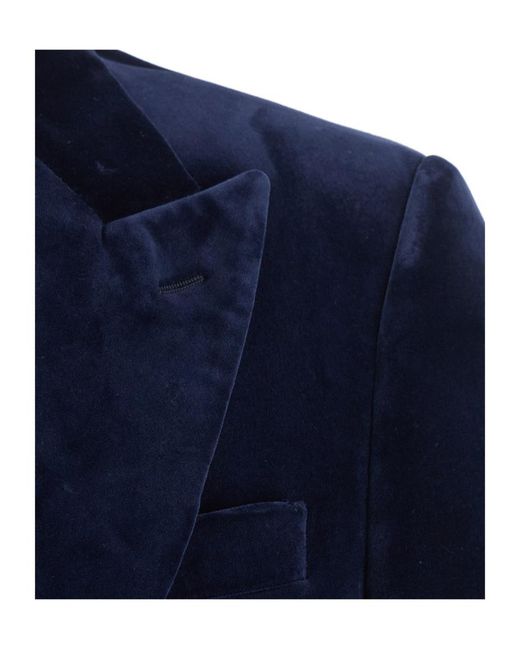 Lardini Blue Single-Breasted Velvet Blazer for men