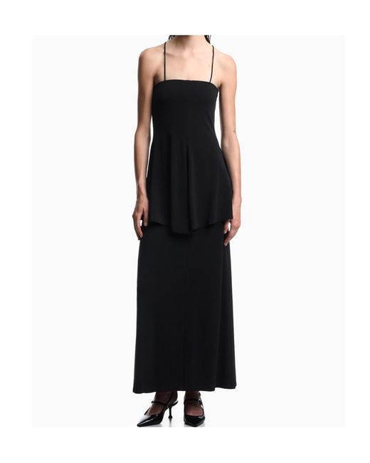 Emporio Armani Black Layered Long Dress