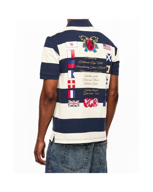 BBCICECREAM Blue Logo Short Sleeve Polo Shirt for men