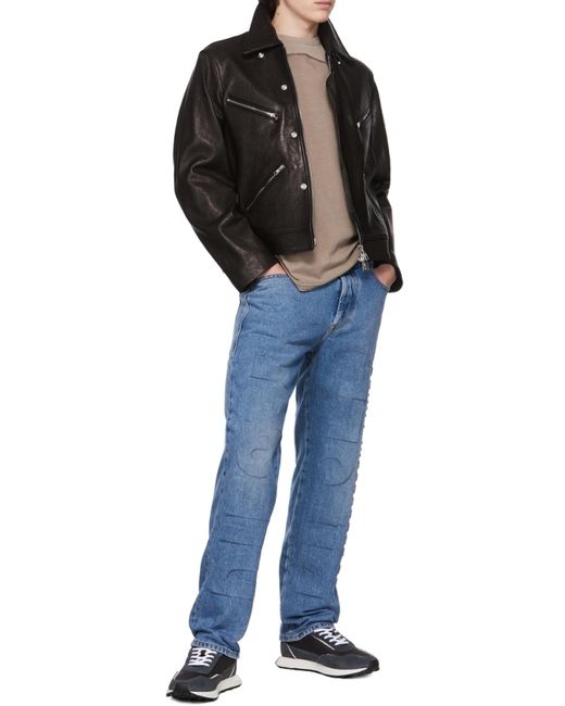 DIESEL Blue D-Mand Mid-Rise Straight-Leg Jeans for men