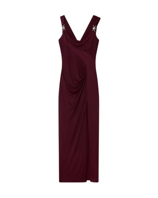Versace Purple Draped Sleeveless Gown