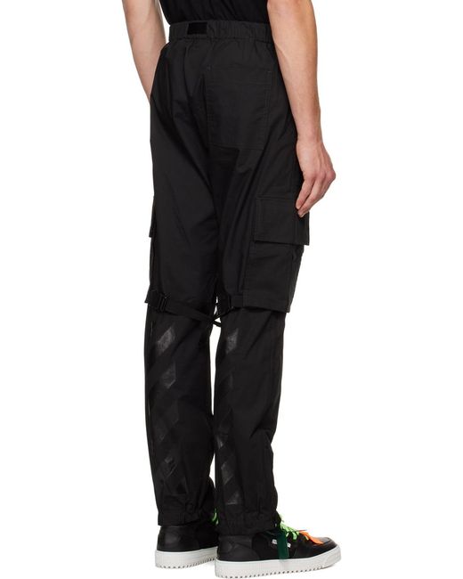 Off-White c/o Virgil Abloh Black Diag-Stripe Ripstop Cargo Trousers for men