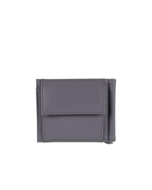 Emporio Armani Gray Logo-Plaque Bifold Wallet for men