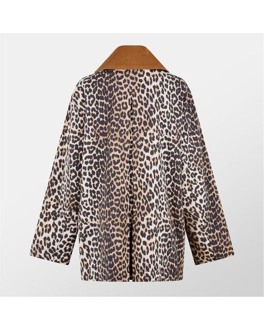 Ganni Multicolor Leopard Print Casual Jacket
