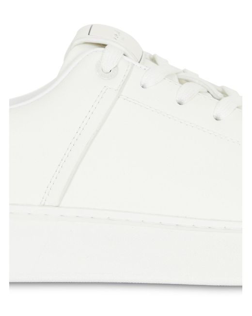 Balmain White B-Court Lace-Up Sneakers for men