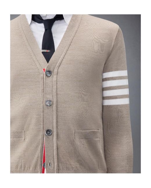 Thom Browne Multicolor 4-Bar V-Neck Cardigan for men