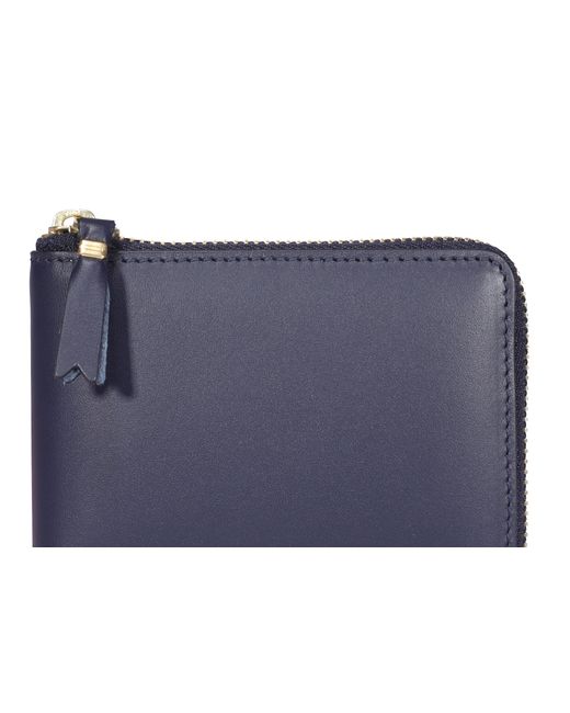 Comme des Garçons Blue Leather Zipper Wallet