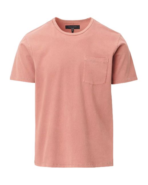 Rag & Bone Pink Crew Neck Short-Sleeved T-Shirt for men