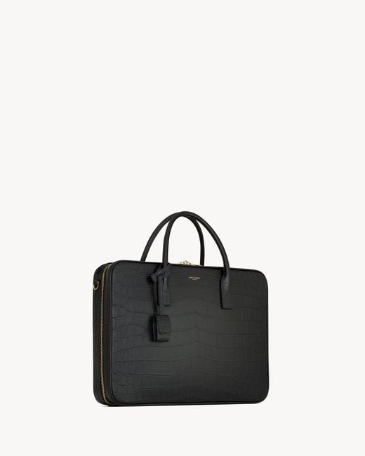 Saint Laurent Black Sac De Jour Large Slim Bauletto Bag for men